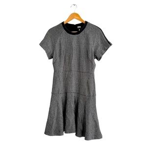 Rag & Bone Watson Flare Black Micro-Houndstooth Short Sleeve Dress Size 4